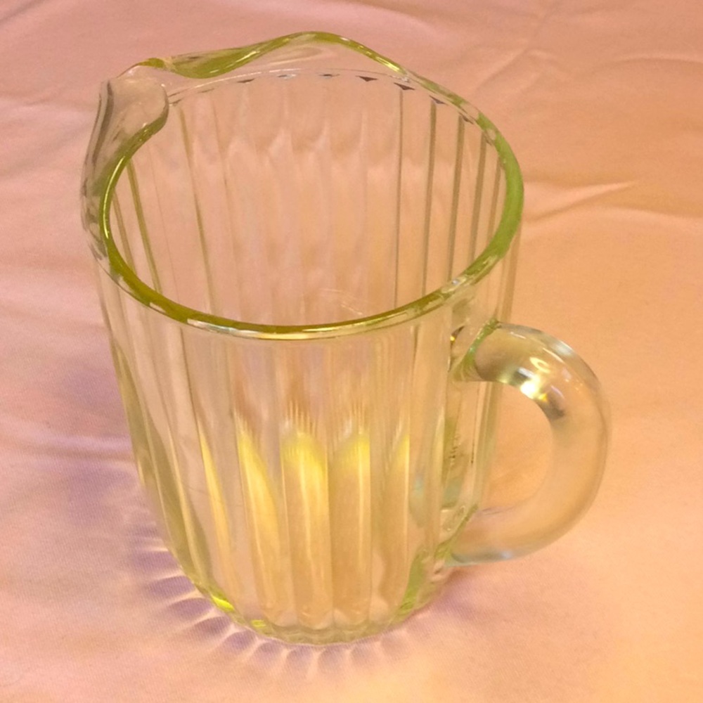 FINAL SALE PRICE Patterned Glass Beverage Pitcher